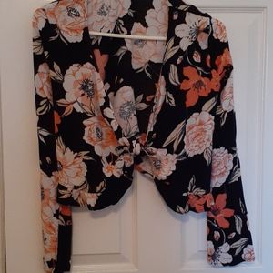 Roxy Junior's Floral Tie Top